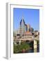 Shelby Pedestrian Bridge and Nashville Skyline, Tennessee, United States of America, North America-Richard Cummins-Framed Photographic Print