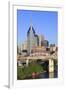 Shelby Pedestrian Bridge and Nashville Skyline, Tennessee, United States of America, North America-Richard Cummins-Framed Photographic Print