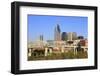 Shelby Pedestrian Bridge and Nashville Skyline, Tennessee, United States of America, North America-Richard Cummins-Framed Photographic Print