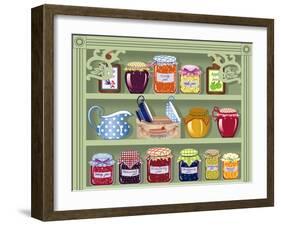 Shelf with Home-Made Preserved Jam-Milovelen-Framed Art Print