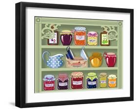 Shelf with Home-Made Preserved Jam-Milovelen-Framed Art Print