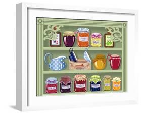 Shelf with Home-Made Preserved Jam-Milovelen-Framed Art Print