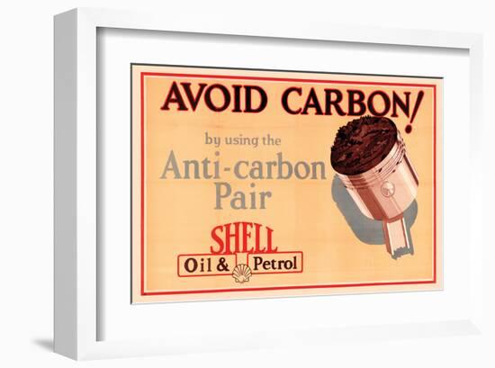 Shell Avoid Carbon-null-Framed Art Print