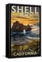 Shell Beach, California - Coast at Sunset-Lantern Press-Framed Stretched Canvas