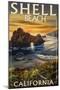 Shell Beach, California - Coast at Sunset-Lantern Press-Mounted Art Print