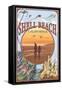 Shell Beach, California Views-Lantern Press-Framed Stretched Canvas