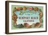 Shell Border Souvenir from Newport Beach, California-null-Framed Art Print