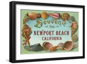 Shell Border Souvenir from Newport Beach, California-null-Framed Art Print