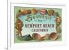 Shell Border Souvenir from Newport Beach, California-null-Framed Premium Giclee Print