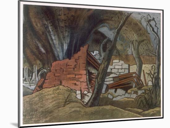 Shell Bursting, British Artists at the Front, Continuation of the Western Front, Nash, 1918-Paul Nash-Mounted Giclee Print