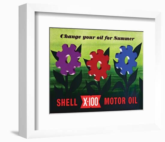 Shell Change Oil for Summer-null-Framed Art Print