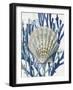 Shell Coral Aqua Blue IV-Caroline Kelly-Framed Art Print