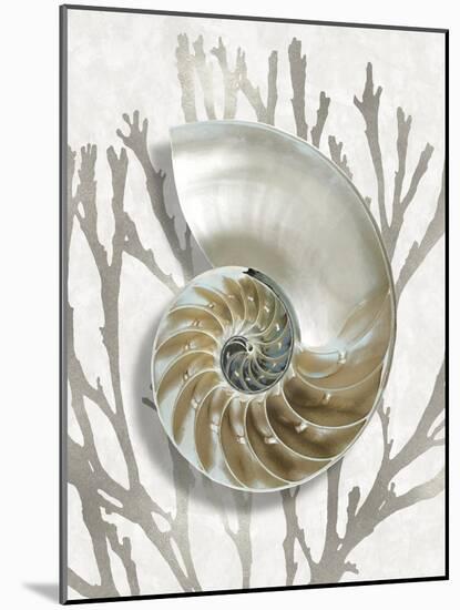 Shell Coral Silver II-Caroline Kelly-Mounted Art Print