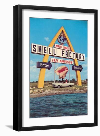 Shell Factory Sign, Retro-null-Framed Art Print
