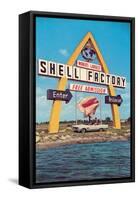 Shell Factory Sign, Retro-null-Framed Stretched Canvas