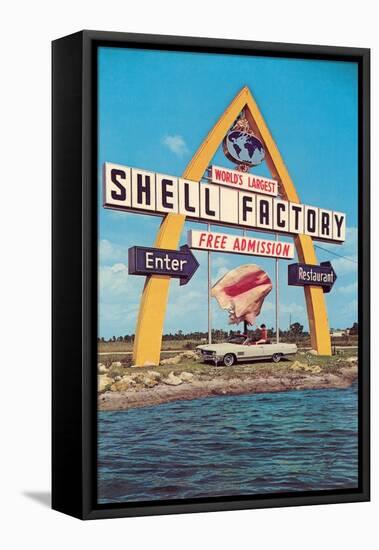 Shell Factory Sign, Retro-null-Framed Stretched Canvas