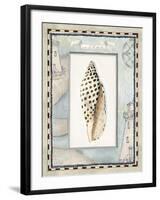 Shell Framed by Screened Map with Lighthouses-Lisa Audit-Framed Giclee Print