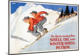 Shell Oil and Winter Petrol-null-Mounted Art Print