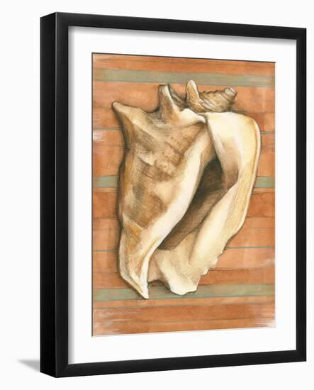 Shell on Stripes I-Laura Nathan-Framed Art Print