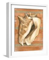 Shell on Stripes I-Laura Nathan-Framed Art Print