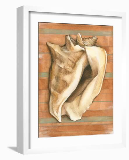 Shell on Stripes I-Laura Nathan-Framed Art Print