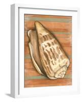 Shell on Stripes III-Laura Nathan-Framed Art Print