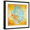 Shell On Yellow-null-Framed Art Print