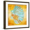 Shell On Yellow-null-Framed Art Print