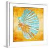 Shell On Yellow-null-Framed Art Print