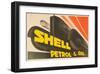 Shell Petrol & Oil-null-Framed Art Print