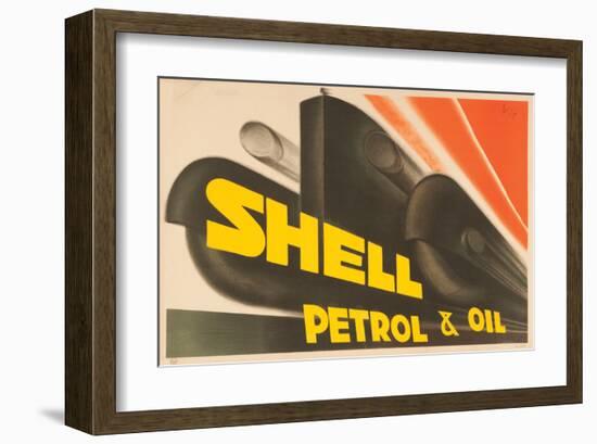 Shell Petrol & Oil-null-Framed Art Print