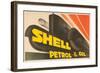 Shell Petrol & Oil-null-Framed Art Print