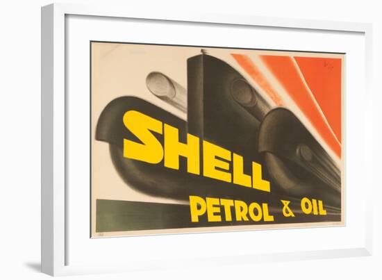 Shell Petrol & Oil-null-Framed Art Print