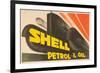 Shell Petrol & Oil-null-Framed Art Print