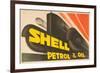 Shell Petrol & Oil-null-Framed Art Print