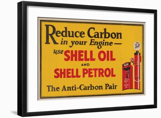 Shell Reduce Carbon-null-Framed Art Print