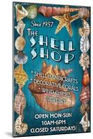 Shell Shop - Vintage Sign-Lantern Press-Mounted Art Print