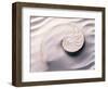 Shell Spiraling into Wavy Sand Pattern-null-Framed Photographic Print