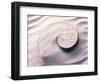 Shell Spiraling into Wavy Sand Pattern-null-Framed Photographic Print