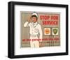 Shell Stop for Service-null-Framed Art Print
