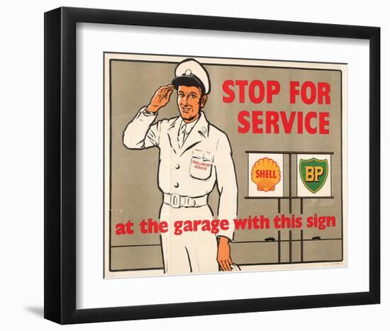 Shell Stop for Service-null-Framed Art Print