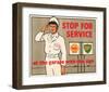 Shell Stop for Service-null-Framed Art Print