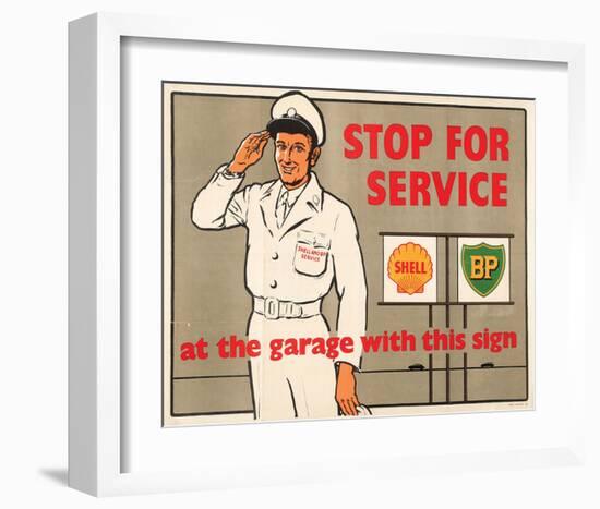 Shell Stop for Service-null-Framed Art Print