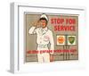 Shell Stop for Service-null-Framed Art Print