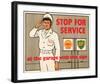 Shell Stop for Service-null-Framed Art Print