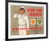 Shell Stop for Service-null-Framed Art Print