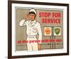 Shell Stop for Service-null-Framed Art Print
