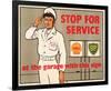 Shell Stop for Service-null-Framed Art Print