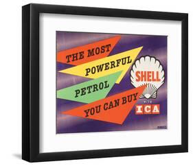 Shell the Most Powerful Petrol-null-Framed Art Print