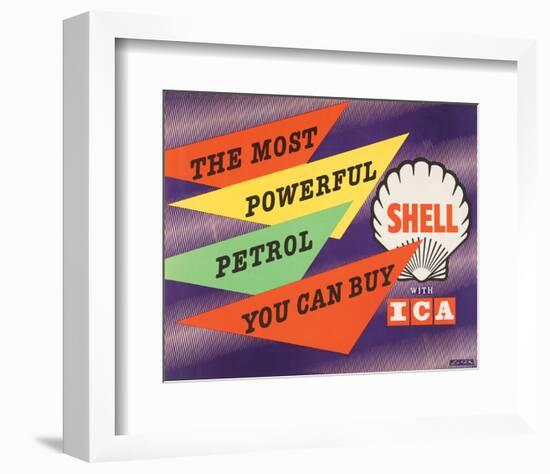 Shell the Most Powerful Petrol-null-Framed Art Print